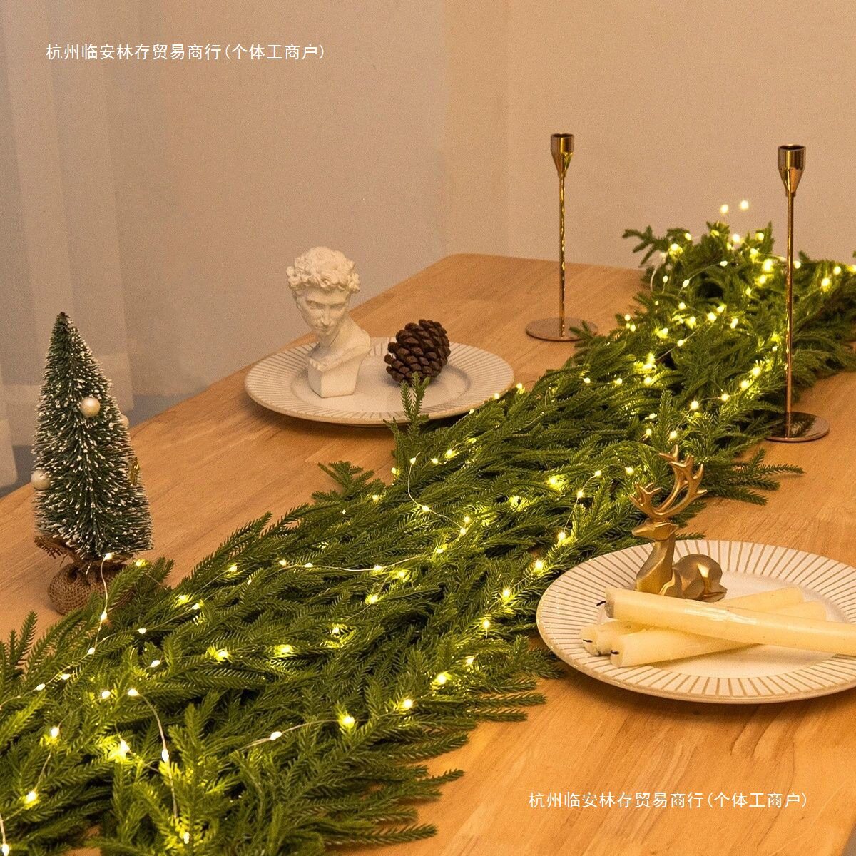 圣诞节高端装饰加密藤条布景楼梯橱窗挂饰圣诞节装饰品商场门挂