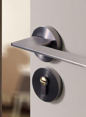 帕戈简8约黑色门手简约室内机械门锁卧木室书房办把公室F11-B28门