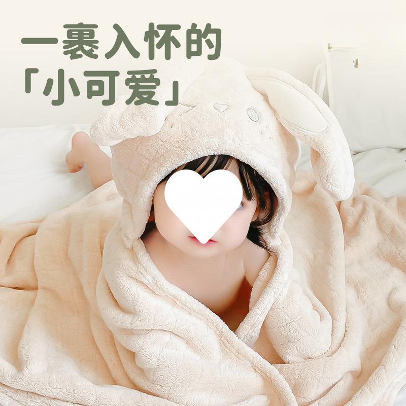 儿童巾斗篷浴珊瑚绒加厚吸水速软3wy65QJJ裹干巾超带帽宝宝浴袍