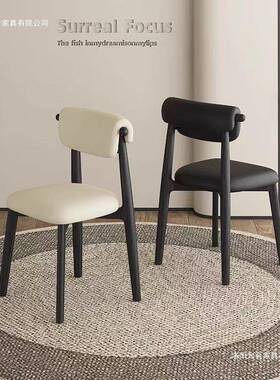 式极简金餐椅家属用轻奢感餐桌椅子黑色SAK靠背意椅2025新款