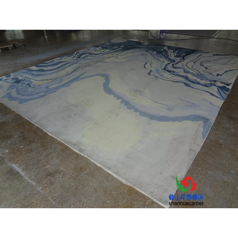 中几国风象山水墨画样板房客厅茶沙发地水毯大抽厅接待室741贵宾
