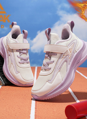 匹克秋冬女童轻弹跑步鞋皮面防水透气运动鞋小学生鞋子DEK54310H