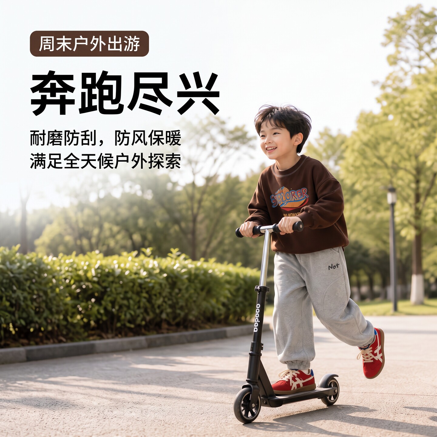 儿童裤子春秋季宽松束脚裤2026新款男童休闲运动长裤子直筒弯刀裤