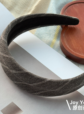 【灰域星弈】日韩学院风高级灰条纹发箍 素版低调简约ins风头箍