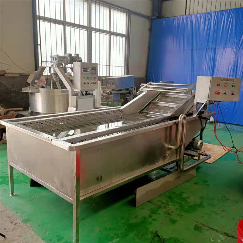 果蔬气泡清洗流水线海产品小龙虾去杂质喷淋不锈钢预制菜清洗机