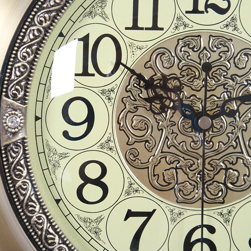 TQJ欧式金属创意壁挂钟客厅时钟时尚单面挂表卧室静音石英钟表