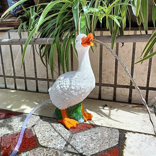 出水鸭水池鱼缸鱼池水循环流水口造景室外庭院池塘景观树脂材质