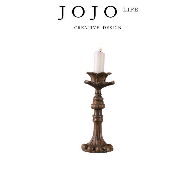 JOJOS L. PD.sand.雕花烛台树脂工艺品浪漫烛光晚餐道具  沙辉