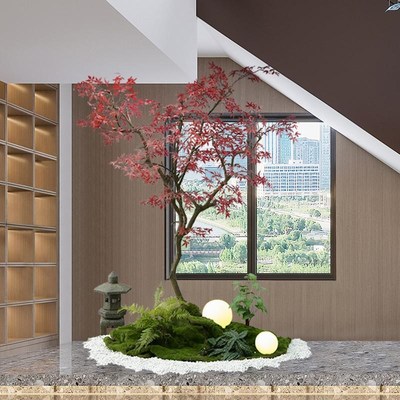 仿真绿植假红枫树盆栽植物造景枫叶装饰花客厅室内摆件大型假花卉