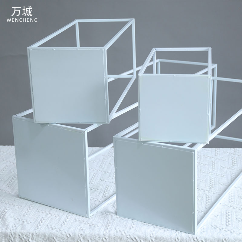 婚庆几何路引道具布置装饰T台展示铁艺花架布局婚礼假花点花摆件