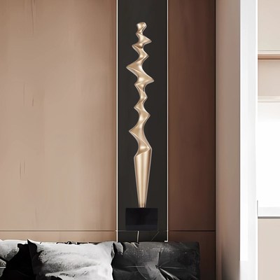 玄关雕塑摆件抽象艺术落地柱子意式客厅楼梯下旁细长高级感装饰品