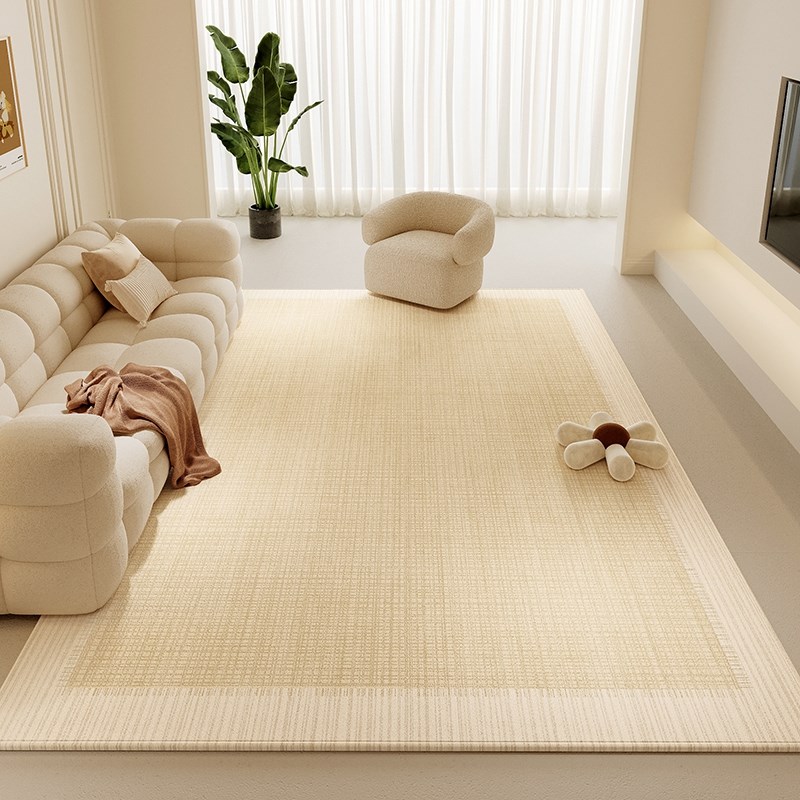 奶油风客厅地毯高级感2024新款卧室衣帽间沙发茶几毯可擦免洗防滑