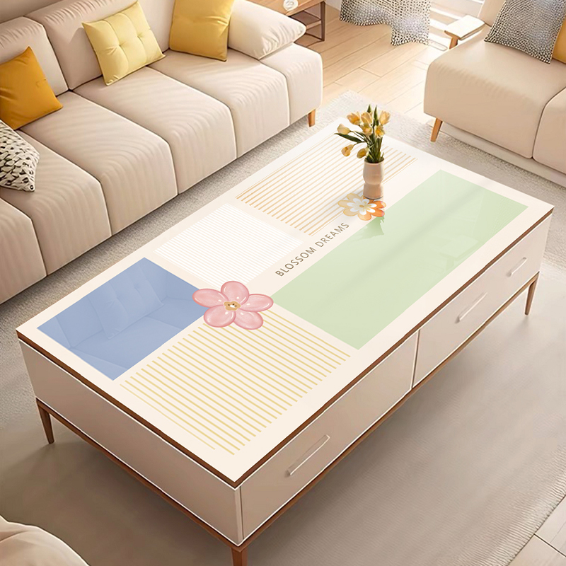 简约pvc软玻璃客厅茶几垫防水耐脏免洗桌布透明水晶板桌面保护垫