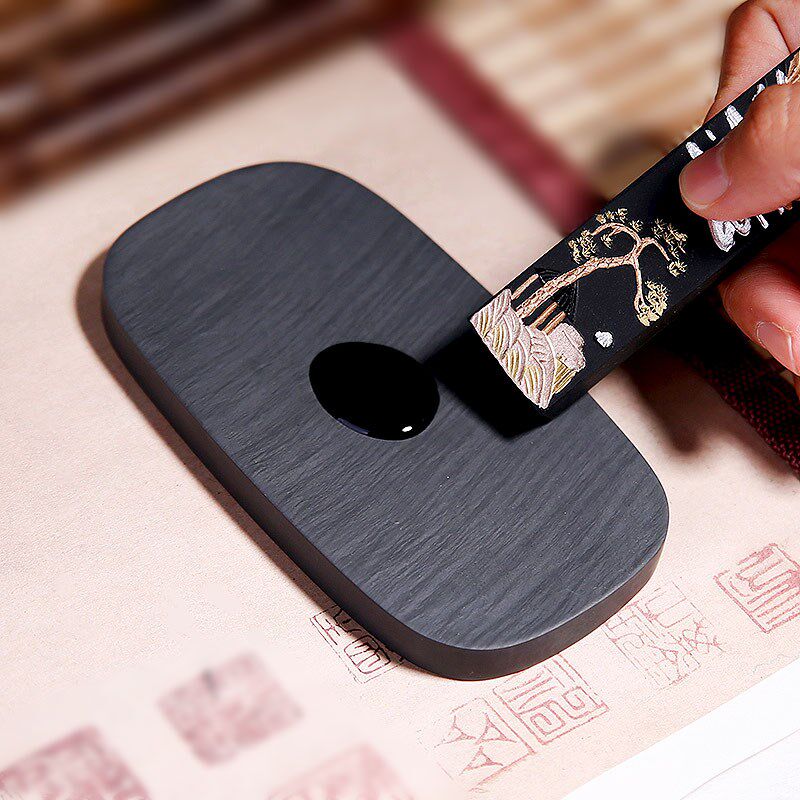 古德天然原石歙砚砚台书法专用文房四宝初学者学生墨台墨蝶薄砚