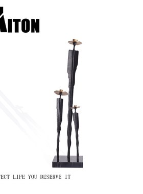 简约现代家居样板房间软装饰品售楼处金属创意人物造型工艺品摆件