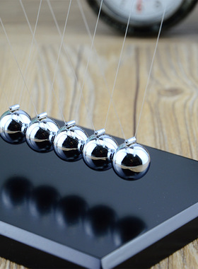 Z字形实木底座金属支架牛顿摆球撞球高档碰碰球 桌面摆件办公礼品