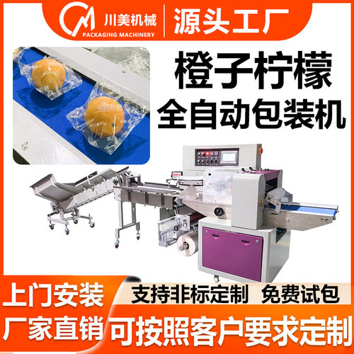 高速脐橙柠檬包装机 小青桔金桔柑橘全自动包装机 橙子水果包装机