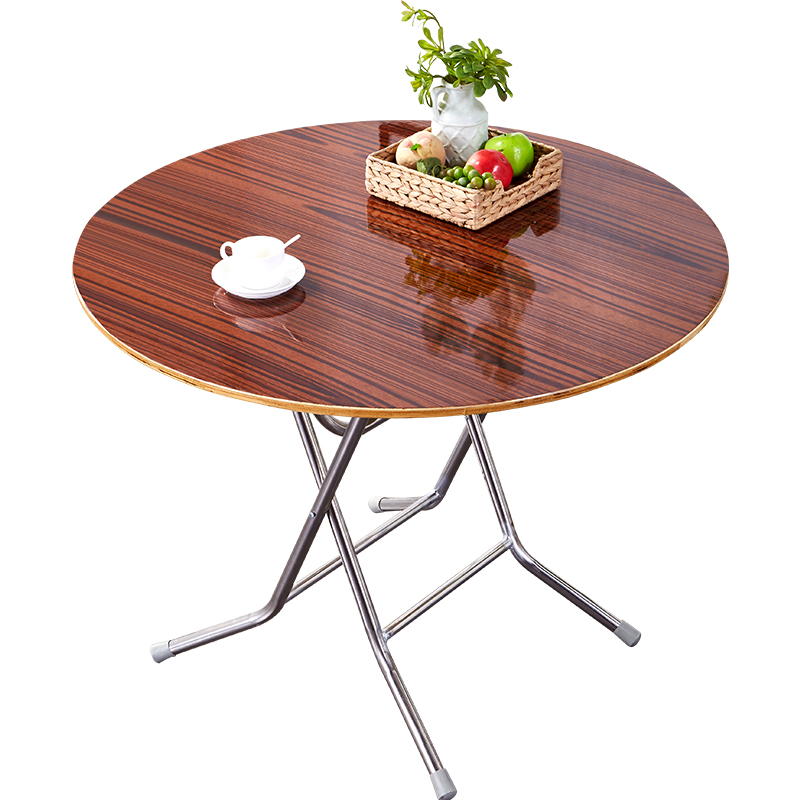 折叠圆桌餐桌家用简约实木小户型8人饭桌圆形大简易轻便吃饭桌子