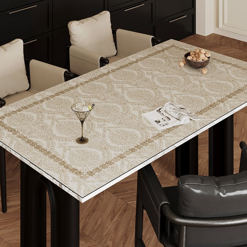 法式高级感餐桌垫防水防油防烫茶几垫方桌保护垫可擦免洗皮革桌布