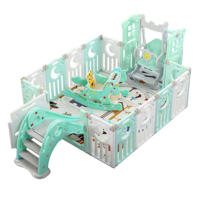 儿童游戏围栏宝宝护栏爬行垫一体可折叠学步栅栏婴幼儿防护栏室内