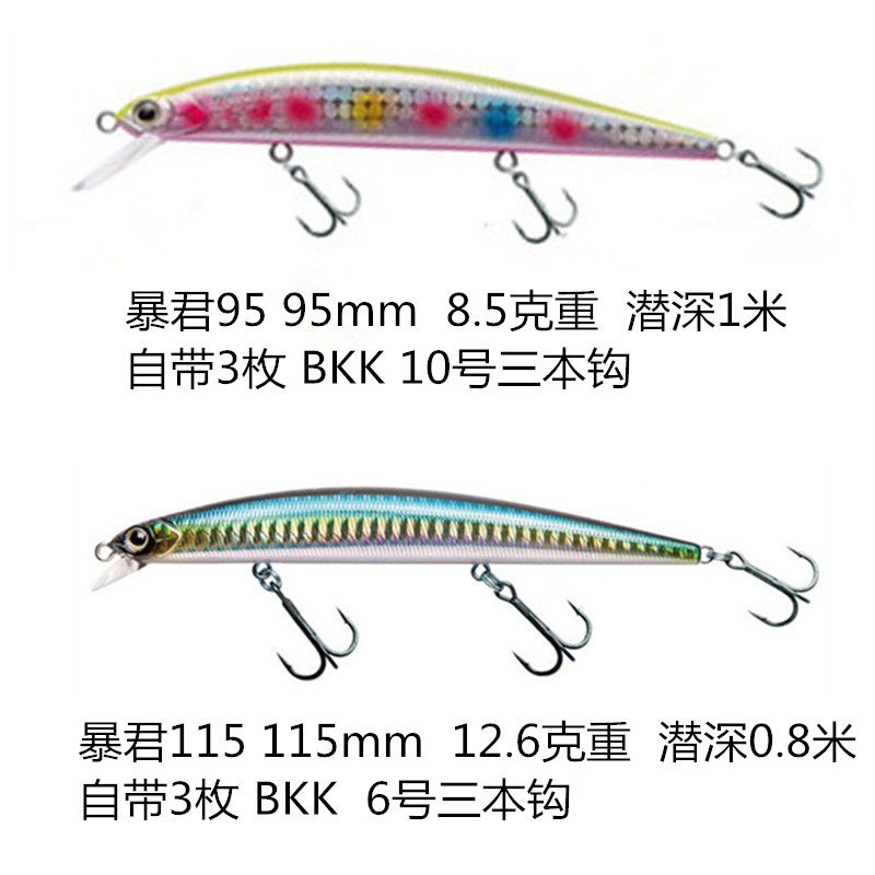 暴君二代浮水米诺路亚饵远投翘嘴假饵红尾鳡海鲈鱼饵专杀美夏拟饵