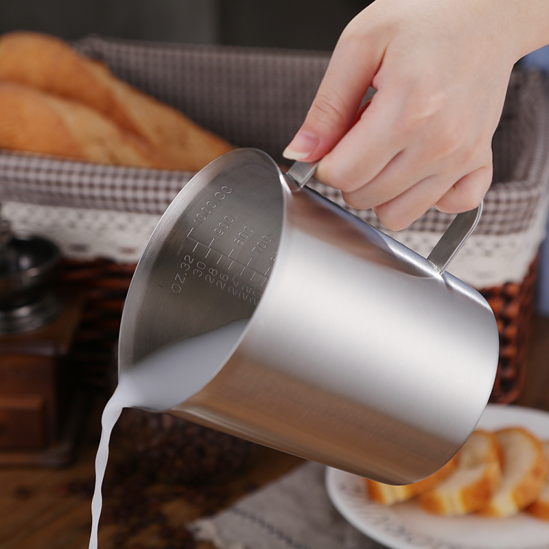 加厚30不锈钢量杯2000ml 奶茶咖啡量杯2L带刻度拉花杯实验杯