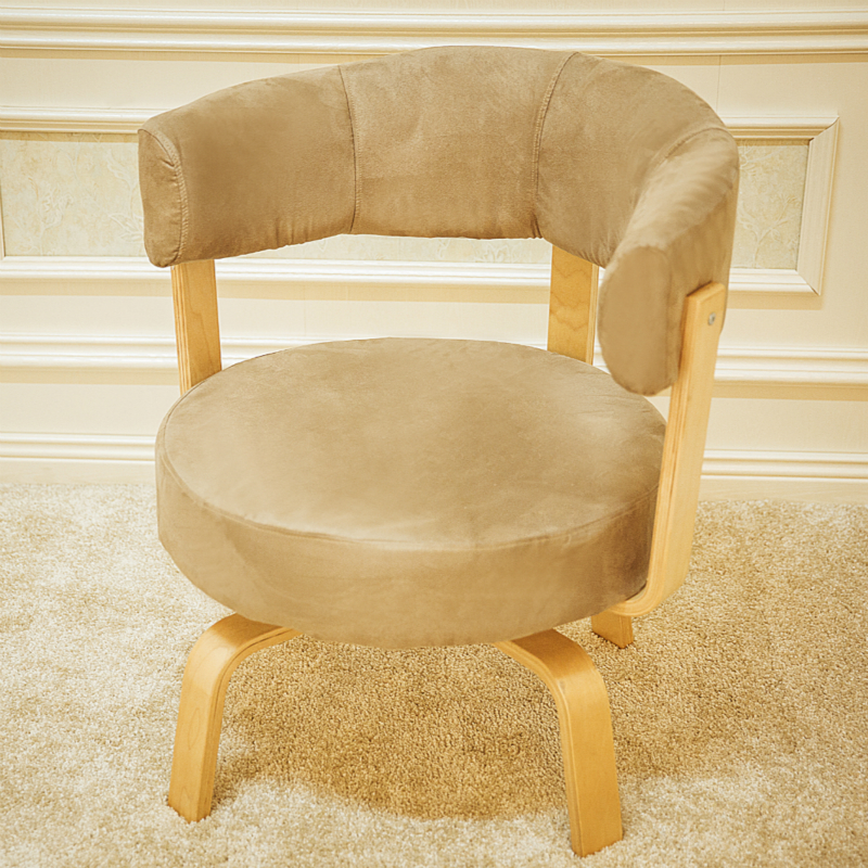 福德妮实木简约单人沙发布艺扶手休闲椅电脑椅转椅扶手椅