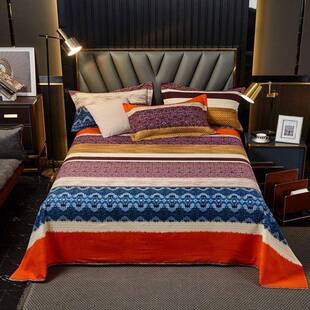 罩加厚纯棉磨毛床单被单1.件5单人米/1.8m单双人床垫家纺家饰单床