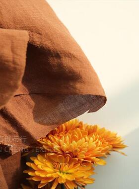 麻天然汉麻砂洗布料休纯汉麻平纹JNT洗旧复古面料闲汉亚麻洗水麻