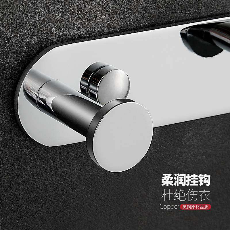 全铜挂钩浴室挂钩墙巾壁玄关28-EW20壁免打孔排钩衣卫生间毛巾挂