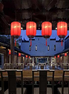 新灯中式仿厅红色灯笼吊灯古餐走廊过道门厅宫现代中国风婚庆70吊