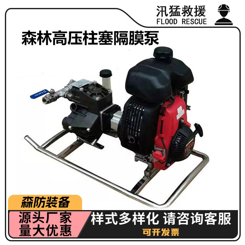 森林高压柱塞隔膜泵手拉启动高压水泵四冲程柱塞隔膜泵灭火接力泵