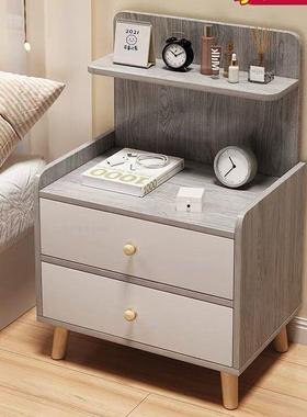 床头柜简约现代家用卧室小床边柜租房简用易储物KDH型柜床出头置