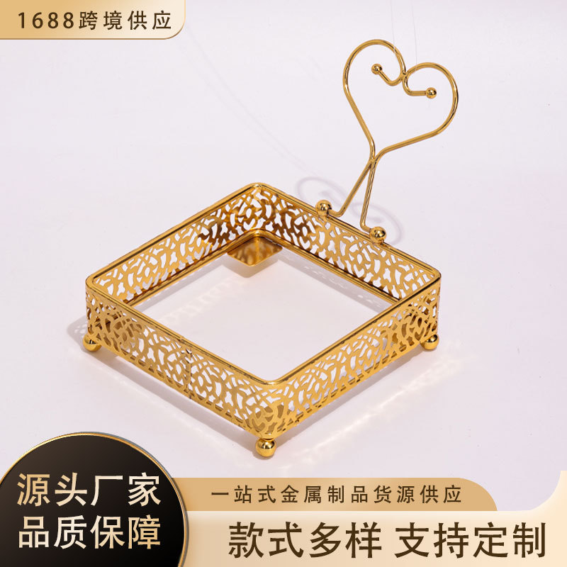 铁艺镂空餐巾纸盒桌面高端摆件