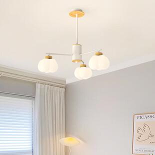 灯原木棉花奶油风客厅吊日式复古南瓜62077卧室餐厅古花朵中大主