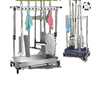 拖把架落地式可洁动拖把移池不锈Y1975195钢工清收具纳置物架子户