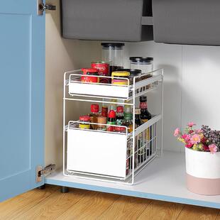 厨房下水槽置物架橱架柜调料储架多水层推XSC002拉抽屉式沥碗碟收