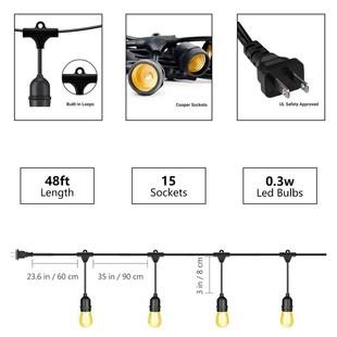 JZVE27插电S14灯串15LD梨温形灯泡装 饰圣灯馨 扮诞E节日庭院草坪装