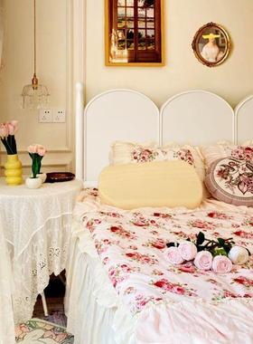 奶油白色法式木美床8复古式现代床头简公约双ILH人床古风床风主客