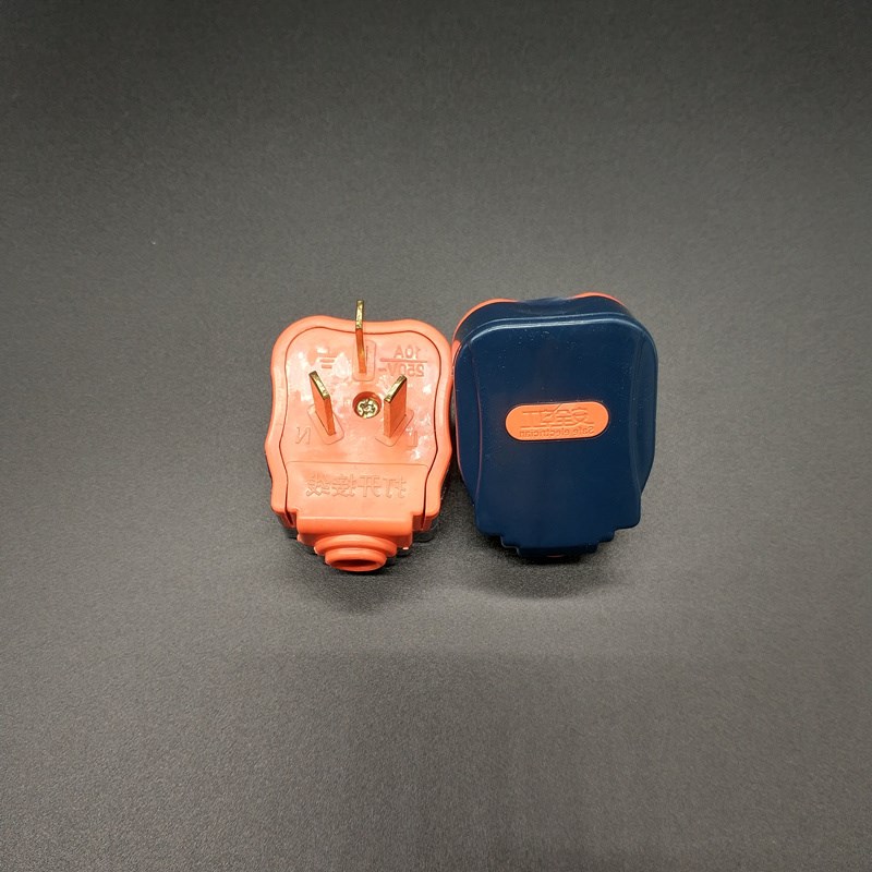 插头二角三脚10家用固定转动二极三极0只装工业用可拆公母插