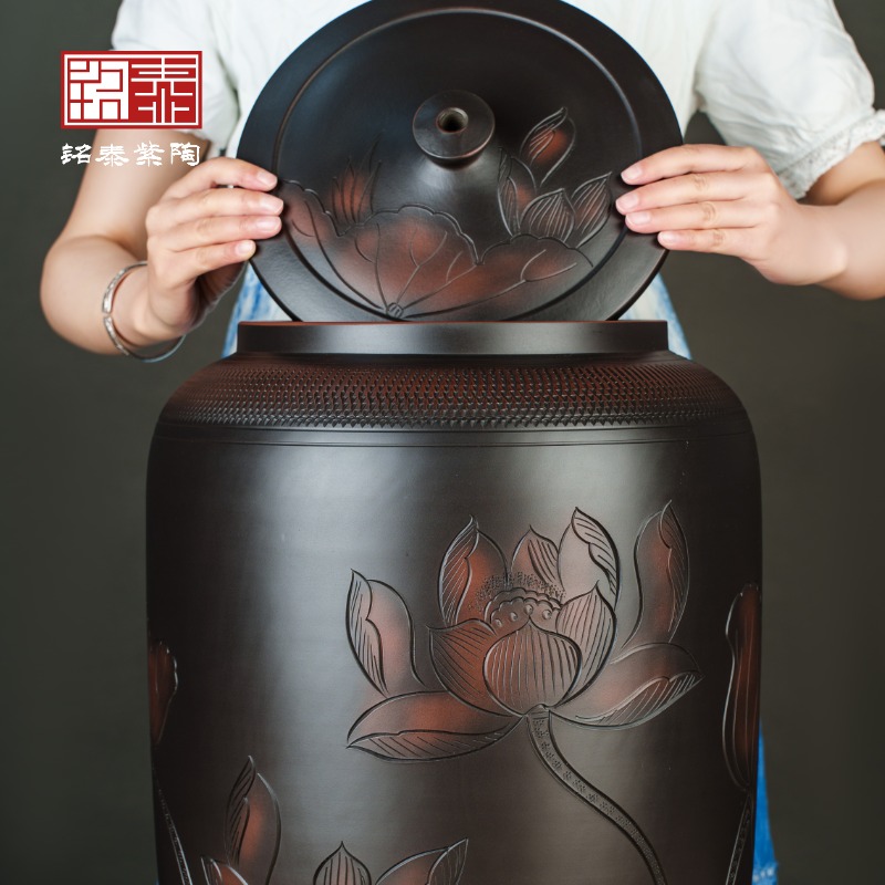 储水桶陶瓷水缸储水用家用老式带盖抽水茶台泡茶储水罐装纯净水大