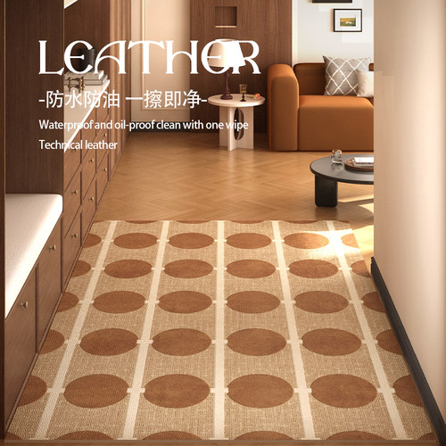 美拉德中古门垫入户地垫高级感pvc玄关防水防油耐磨防蹭竖版地毯