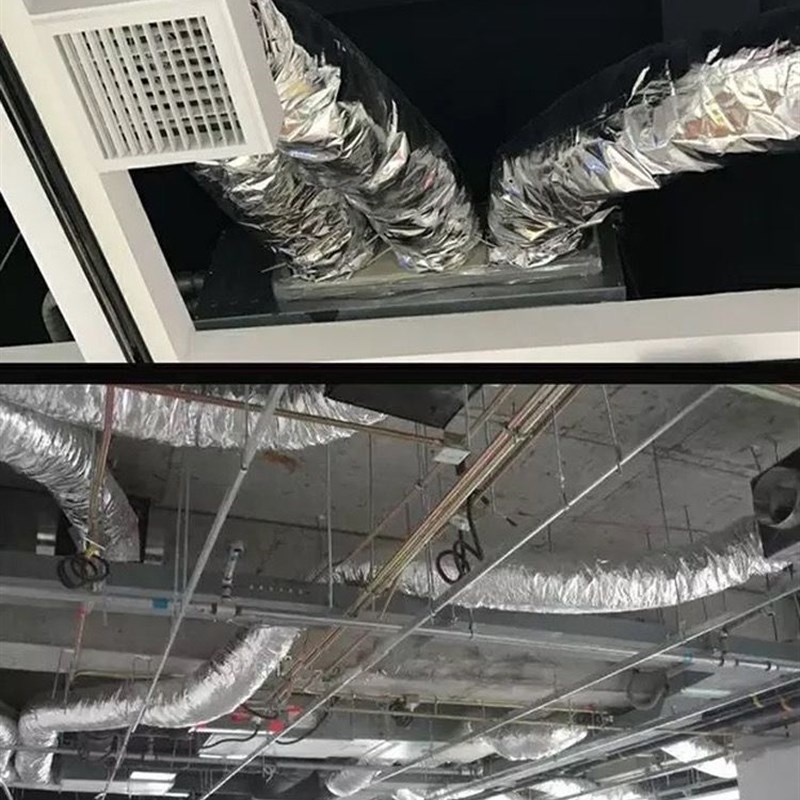 空调玻纤布通风管内衬钢丝 中央空调专用铝箔保温通风软管型号200