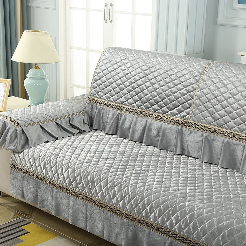 沙发垫整毛绒沙发坐垫盖巾纯色防滑沙发简约现代木质沙发全盖