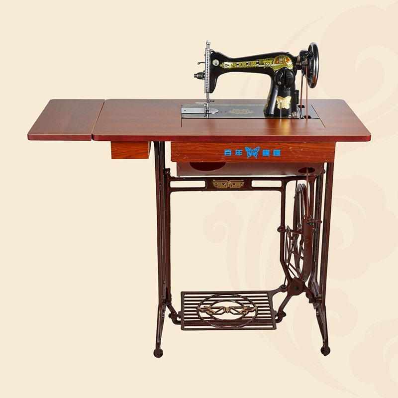 正宗上海蝴蝶牌老式缝纫机家用脚踩脚踏台式电动裁缝机头吃厚衣车