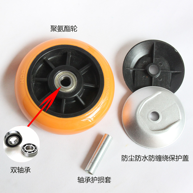 厚德万向定向轮带刹车轴承重型工业脚轮防缠绕聚氨酯推车纺织设备