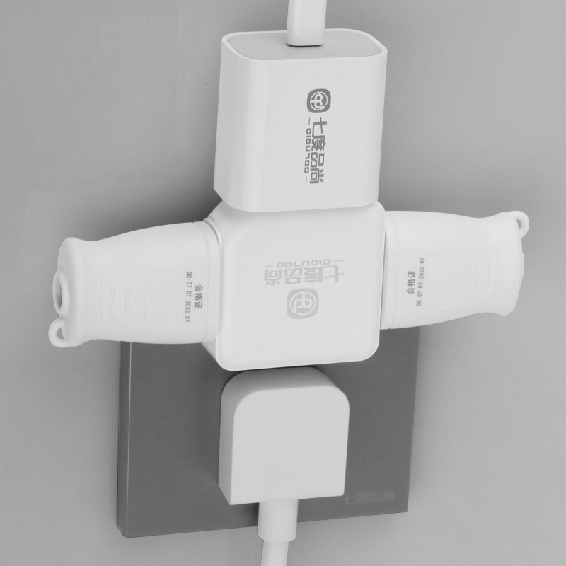 超薄二插脚墙壁贴墙插座2孔一变多1转3多功能转换器靠墙沙发缝隙
