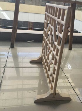 可定做东阳木雕仿古门窗中式实木花格子背景墙隔断玄关木格子屏风
