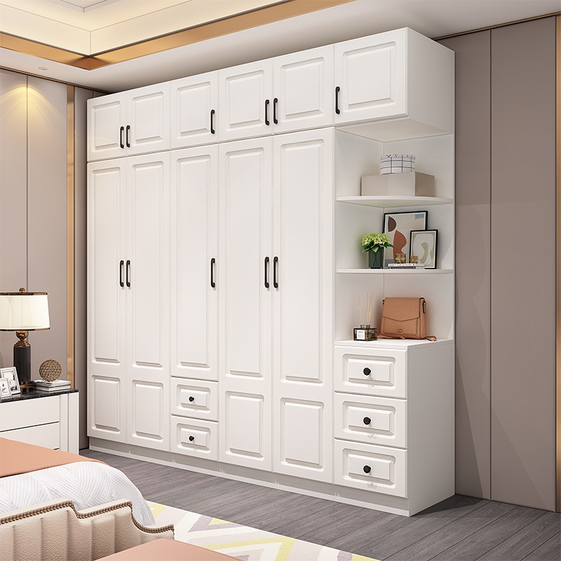 定制欧式衣柜简约型组装板式柜子卧室整体五门六门大衣柜儿童衣橱