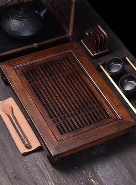 楠竹茶盘泡家用茶干泡盘抽屉式干排水储水两用托CP-CWRS0盘复古竹